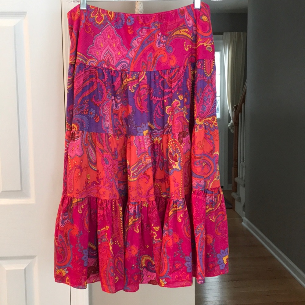 Ralph Lauren linen floral peasant skirt